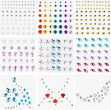 URAQT Face Gems Glitter, 9 Sheets Face Rhinestones Mermaid Jewels Face Stickers Set, Self-adhesive Crystal Rainbow Diamonds Eyes Face Body Temporary Tattoos for Women Makeup, Festival Decorations.