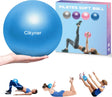 Cikyner Soft Pilates Ball, 23-25 cm Small Exercise Ball with Inflatable Straw, for Pilates, Yoga, Full Body Training, Improving Balance at Home in the Gym and in the Office.