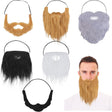 Yolev 6 Pieces Fake Beards Mustaches Halloween Funny Beard Fake Whisker Facial Hair Costume Accessories with Adjustable Elastic Rope for Halloween Party Cosplay Supplies (6 Styles).