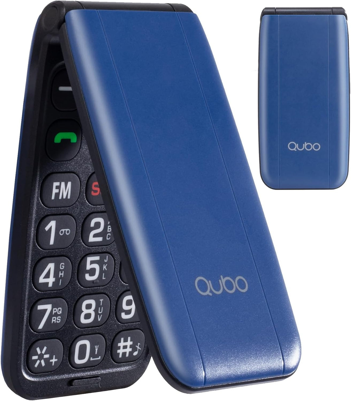 Qubo Senior Mobile Phones Big Button Mobile Phone for Elderly, 2.4'' Display Flip Phone, High Volume, SOS Function, Dual SIM Support, Speed Dial, FM Radio, Electric Torch, Red.