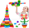 TOMYOU Kids 140pcs Set Building Blocks Construction Toy - Learning STEM Toys Educational Kit Child - 10 Colors Building Toys for Kids Ages 3+, Blue,green,purple,red.