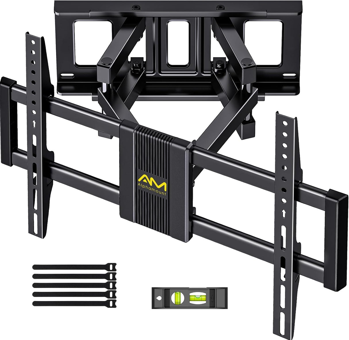 Alphamount TV Wall Bracket for Most 37 to 75 Inch 4K LED & OLED TVs up to 45kg, TV Bracket with Dual Articulating Arms, Swivel, Extension & Tilt, TV Wall Mount with Max VESA 600x400mm.