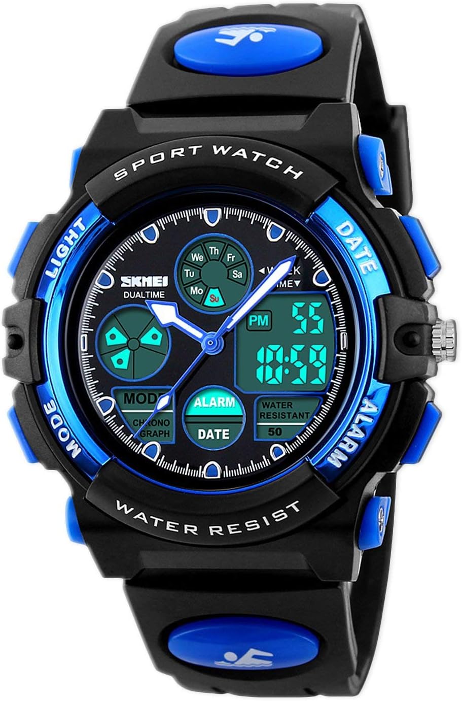 VenSten Kids Digital Watch for Boys - Girls Childrens Sports Electronic Waterproof Outdoor Watches with Stopwatch Alarm Timer LED Light Dual Time Zone.