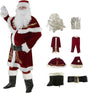 NIDONE Santa Suit Adult Size Santa Claus Costume For Adult 8Pcs/Set Velvet Santa Suit Men Christmas Santa Outfit For Christmas Holiday Party Cosplay.