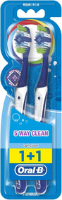 Oral-B Complete 5 Way Clean Manual Toothbrush Medium, 2 Pieces.