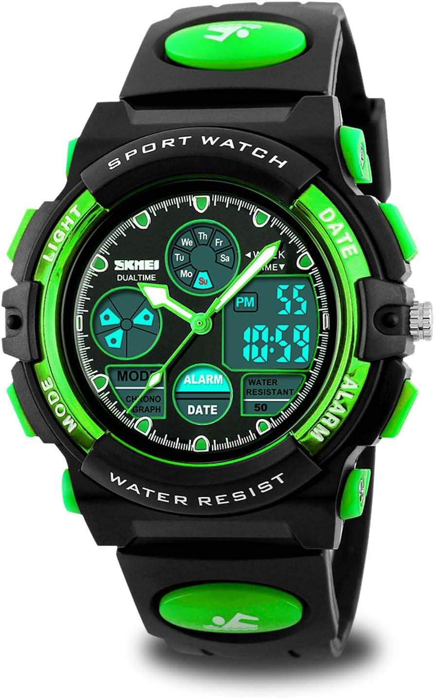 VenSten Kids Digital Watch for Boys - Girls Childrens Sports Electronic Waterproof Outdoor Watches with Stopwatch Alarm Timer LED Light Dual Time Zone.