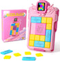 AtMini Super Slide Sliding Puzzle with 2000 Puzzles, Patience Games for Children, IQ Puzzler Pro, Travel Games Birthday for Boys and Girls, Handheld Game Console for All Ages (Pink Warrior).