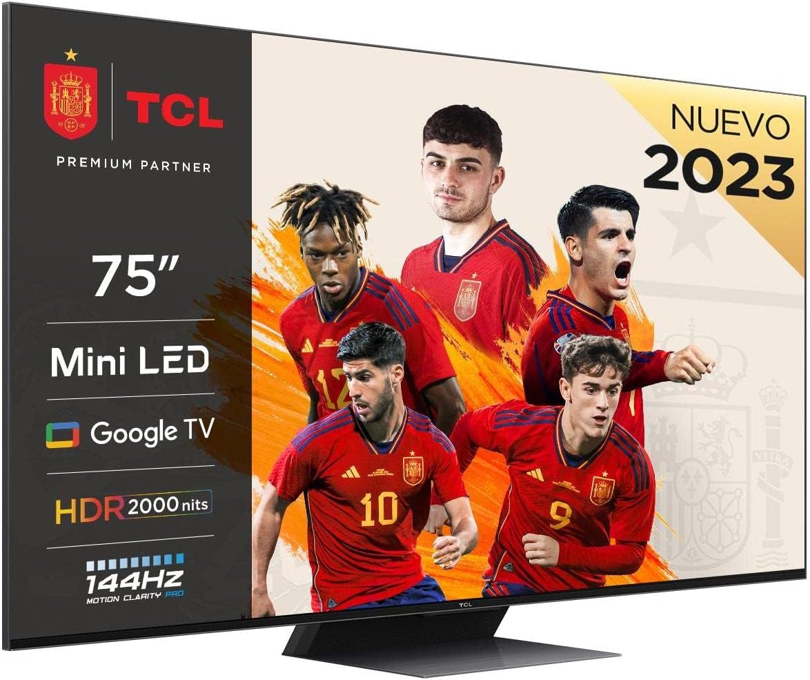 TCL 75C845K 75 inch QLED 4K Smart TV - Black.