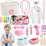 Sundaymot Doctors Set for Kids, 32 pcs Toy Doctors Kit with Stethoscope, Toddler Medical Play Set Role Play Dress Up Costume, Medical Carry Case for Boys Girls 3+ Years.