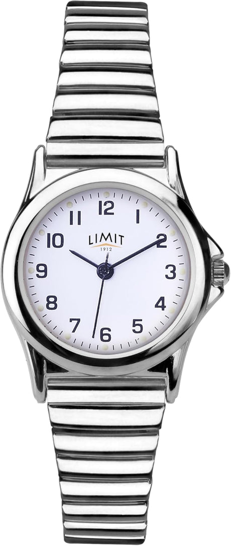 Limit Women's Silver Quartz Watch with White Dial Analogue Display and Silver Stainless Steel Bracelet.