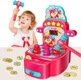 Yerloa Whack Game Mole for Toddlers, Mini Arcade Game for 3 4 5 6 7 8 Years Old Girls, Interactive Educational Pounding Bench Coin Toy with 2 Hammers Sound & Light Gift for 3-8 Years Old Boys Kids.