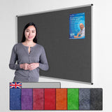 Wonderwall Fire-Resistant Notice Board - Aluminium Frame - 120 x 90cm with Fixings, 6 Colours to Choose from (Green).