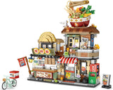 QLT QIAOLETONG Street View Tea Shop Mini Building Blocks, MOC Creative Building Toys Cute Panda Animals Building Set for Girls 6-12 Architecture Construction Toy, Gift for Kids Adults (860PCS).