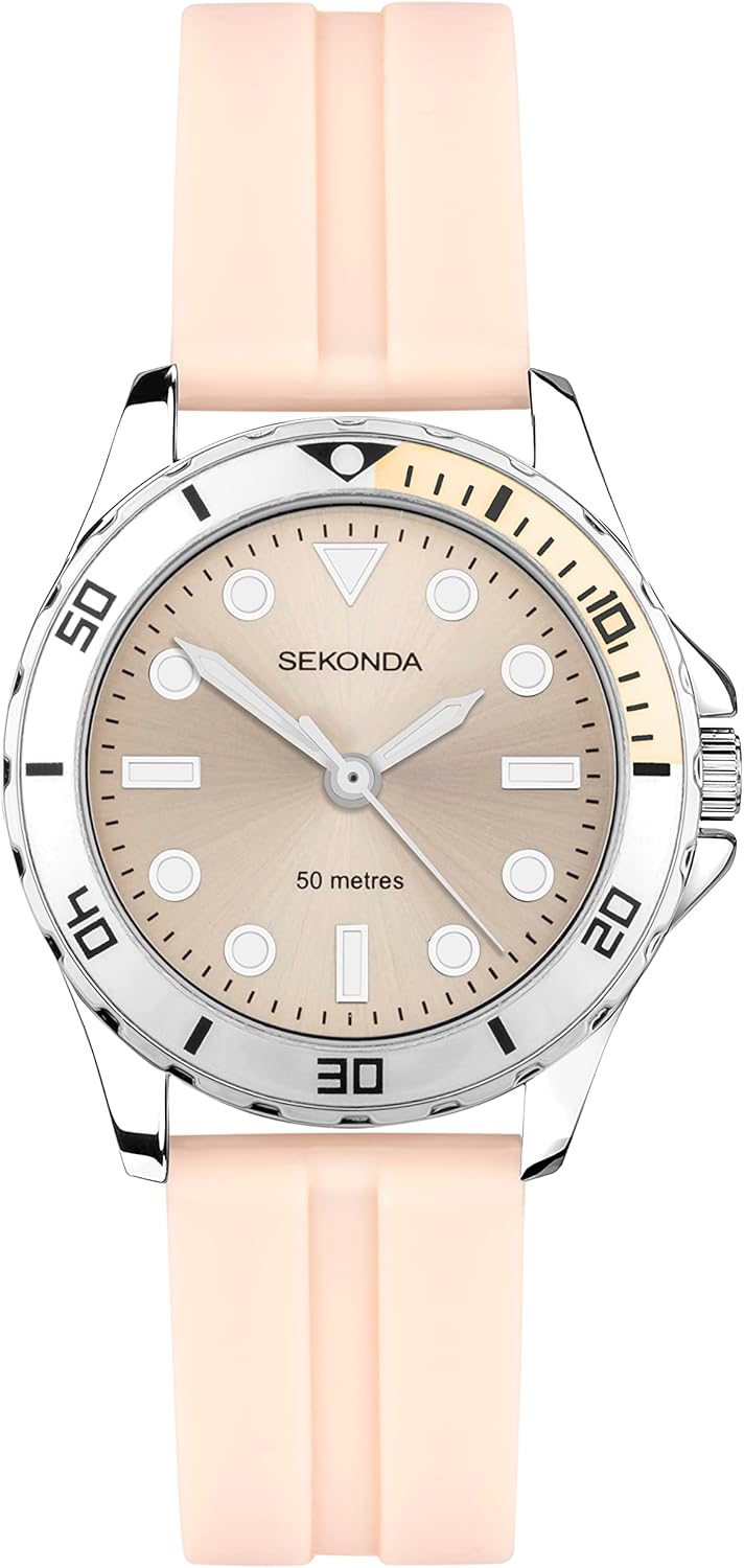 Sekonda Womens Balearic 33mm Dive Style Analogue Quartz Watch Mineral Glass 50m Water Resistant.