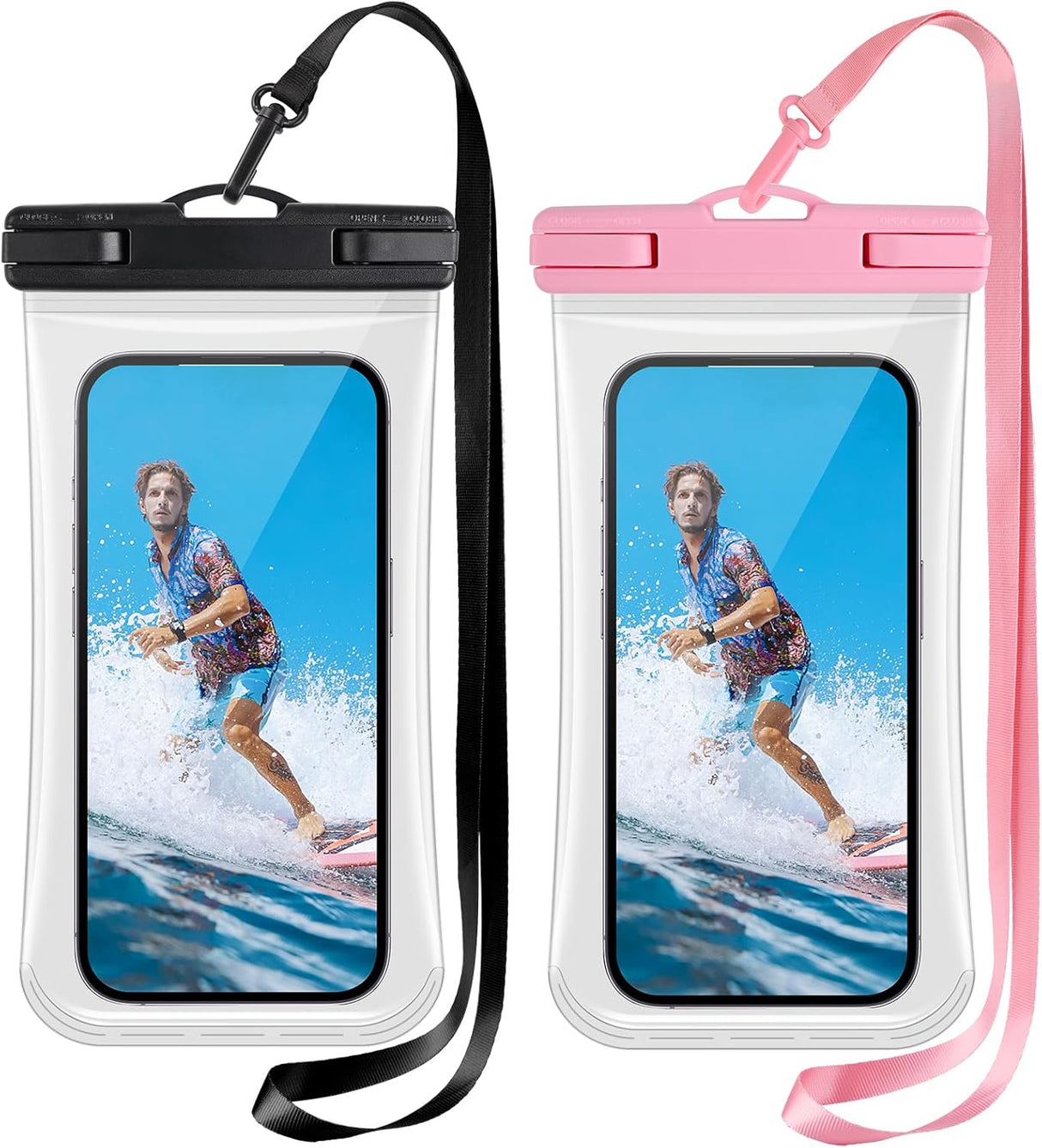 Razobws Waterproof Phone Pouch, IPX8 Travel Essentials Holiday Accessories Water Proof Case for Swimming Vacation Beach Kayak, Dry Bag for iPhone 15 14 13 12 11 Plus Pro Max Galaxy 2 Pack.