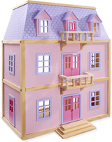 Melissa & Doug Multi-Level Wooden Dollhouse | Dolls house | Wooden dolls house | Large Playset for Girls & Boys | Dollhouses & Dolls | Toys for 3 year old boy | Gift for Boy or Girl.