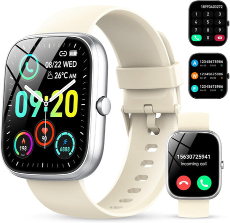 Smart Watch for Men Women Answer/Make Calls, 1.91" Touch Screen Smartwatch, Fitness Watch with Step Counter, Heart Rate Sleep Monitor, 100+Sports Modes, IP68 Waterproof Smart Watches for Android iOS.