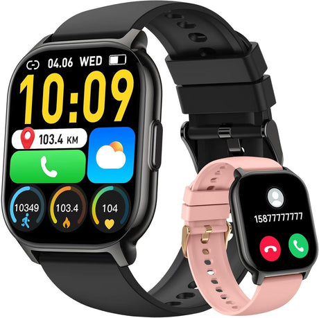 Smart Watch for Men Women (Answer/Make Call), 2.1"HD Smartwatch with Heart Rate/Sleep Monitor/Pedometer/Calories, 130+ Sports Fitness Tracker Watch, IP68 Waterproof Activity Tracker for Android iOS.