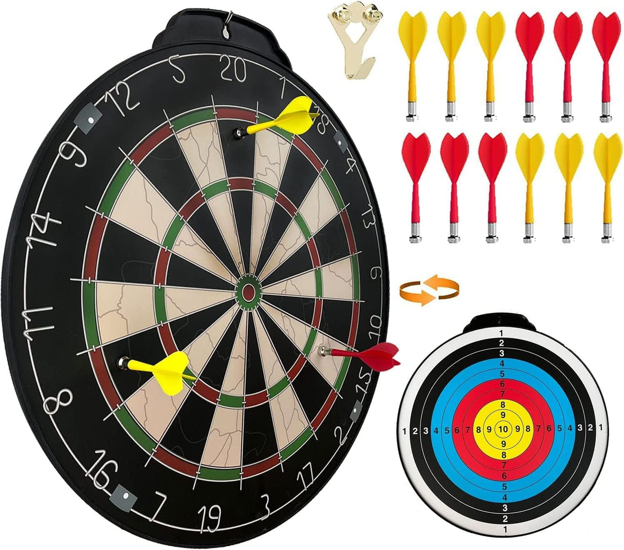 Magnetic Dart Board Set- 12pcs Magnetic Dart - Excellent Indoor Game and Party Games - Safe Magnetic Dart Board for Kids and Adult.