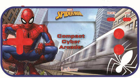 Lexibook JL2367SP Spider-Man Marvel Peter Parker Compact Cyber Arcade Portable Console, 150 Games, LCD Colour Screen, Battery Operated, Blue, Black.