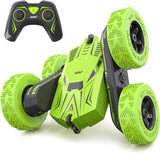 SGILE RC Stunt Car Toys, Direct Charge Remote Control Car with 2 Sided 360 Rotation Gifts for Boys Girls Kids Age 6+, Green.