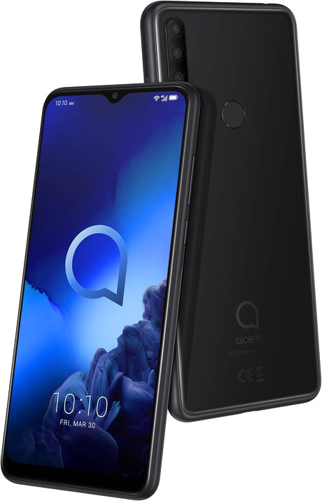 Alcatel 3X (2019) Sim Free Unlocked UK Smartphone 6.52” HD+ Super Full View Display with 16MP Triple Camera, Real-Time Bokeh and Android Pie - Jewelry Black.