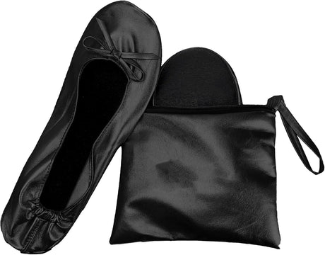 JJ PRIME - After Party Shoes with Foldable Bag Foldable Ballet Pumps Roll up Foldable Pumps.