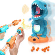 Movable Dinosaur Shooting Toys for Kids Target Shooting Games with 2 Air Pump Gun, Party Toys with Score Record, LED & Sound, 48 Foam Balls Electronic Target Practice Toys Gift for Boys and Girls.