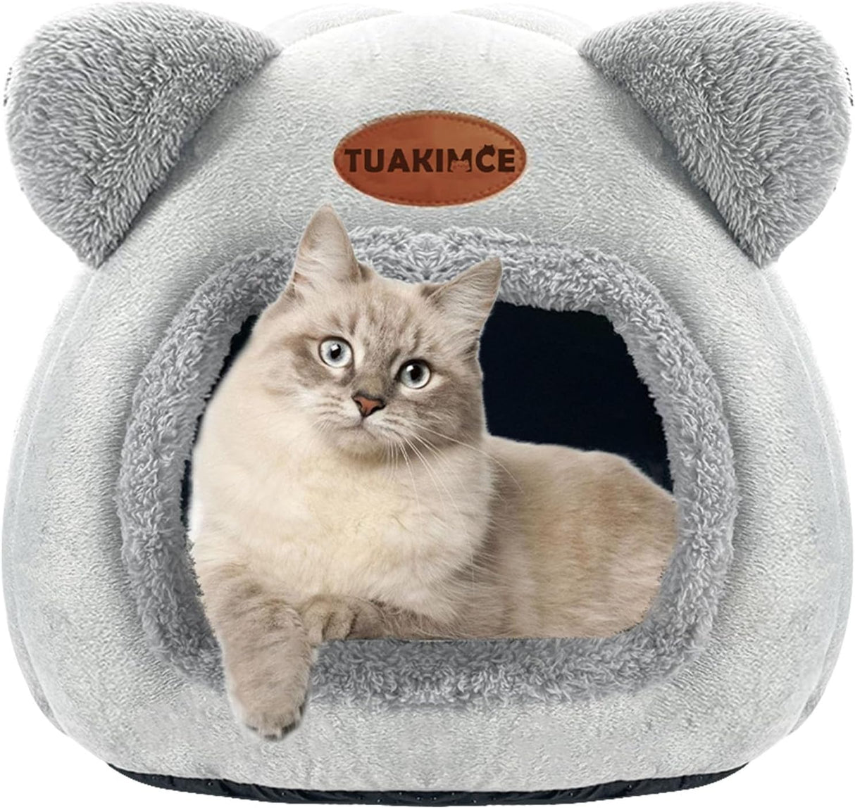 TUAKIMCE Cat Beds for Indoor Cats, Cat Cave Bed Igloo, Cat Bed Tent House with Removable Washable Pillow Cushion, Super Soft Calming Fluffy Kitten Bed Sofa Mats Foldable Portable Pet Bed.