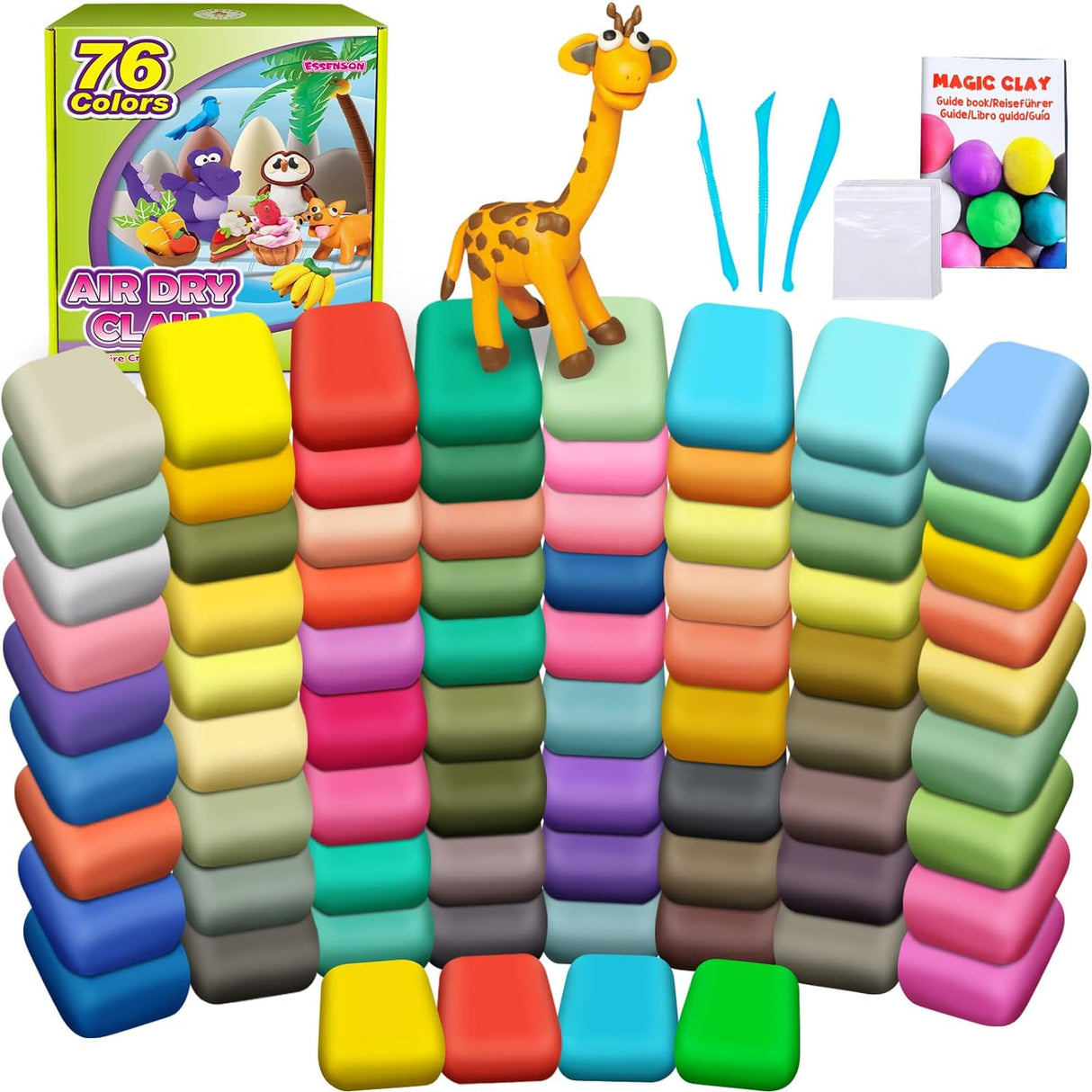 Air Dry Clay 27 Colors, Modelling Clay for Kids, DIY Molding Magic Clay for with Tools, Soft & Ultra Light, Toys Gifts for Age 3 4 5 6 7 8+ Years Old Boys Girls Kids.