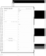 Daily Hourly Planner Undated, To Do List Notebook, Hourly Schedule, Appointment Book for Men and Women, PVC Semi-Transparent Cover, 8.3" x 5.8".