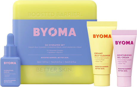 BYOMA Hydrating Starter Kit - Mini Cleanser 30ml, Mini Light Cream 15ml + Mini Hydrating Serum 15ml.