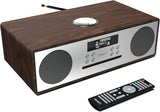 DAB+ Radio & CD Player | Compact Wooden Hi-Fi Music System | Bluetooth Digital Home Stereo | FM, 20 Presets, Dual Alarm, & Remote Control | AUX & USB Input | USB Charging | MAJORITY Oakington (Walnut).