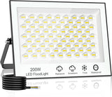 wowspeed 200W LED Floodlight Outdoor, 6500K Outside Daylight Wall Light, IP66 Waterproof Flood Light, White LED Lights for Garden, Backyard, Garage, with 75cm Cable