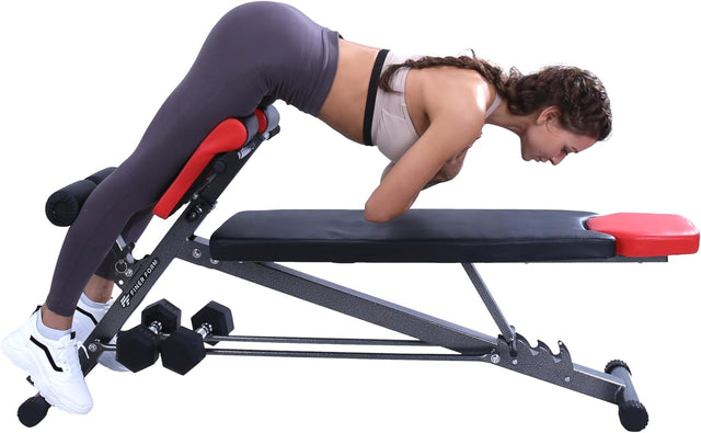 Finer Form Multi-Functional Gym Bench for Full All-in-One Body Workout – Versatile Fitness Equipment for Hyper Back Extension, Roman Chair, Adjustable Situp, Decline, Flat Bench.