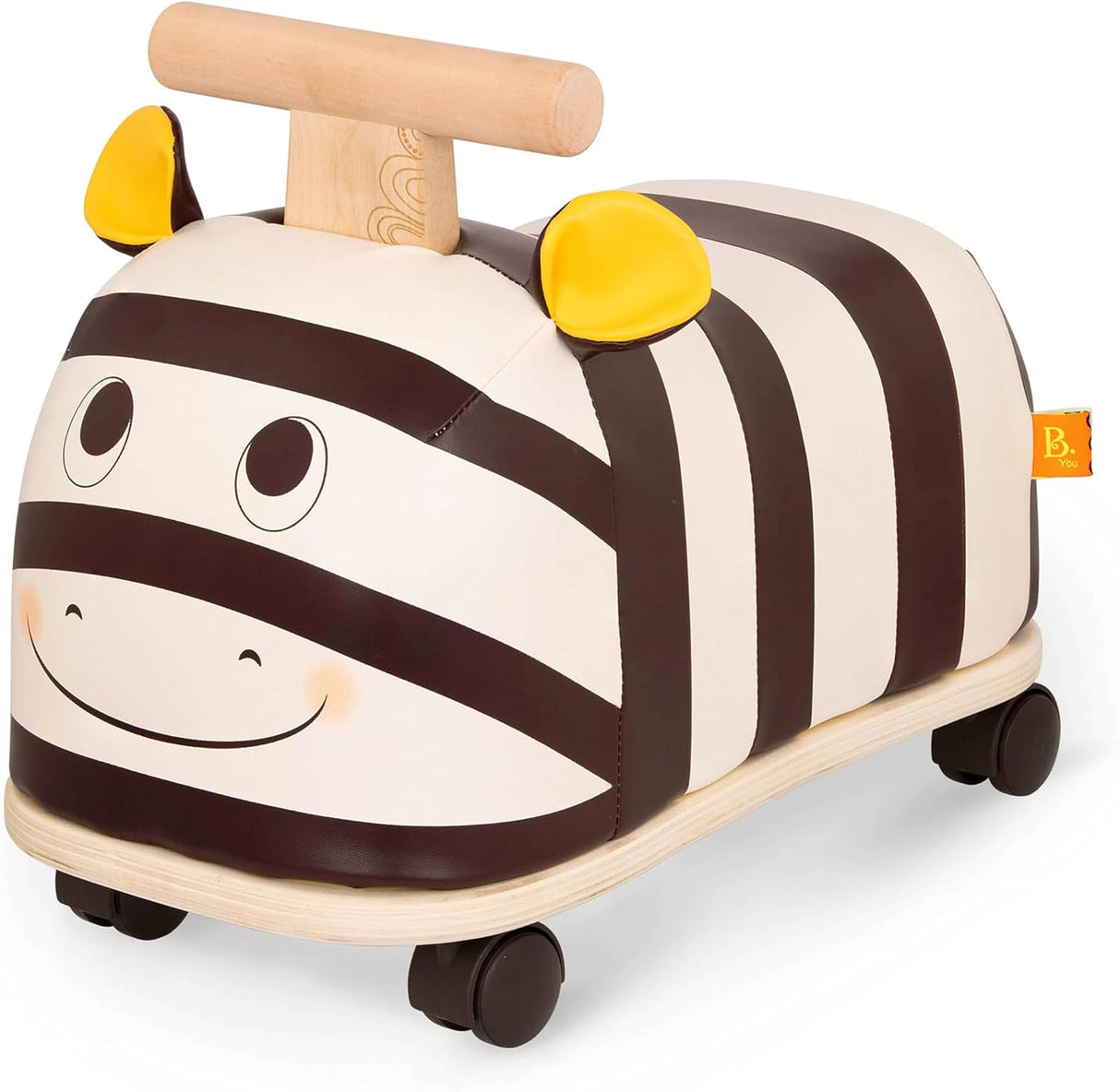 B. toys – Ride-On Zebra – Ride-On Toy for Toddlers – Soft Seat – Wooden Toys – Zippity Zebra – 18 Months + - TITLE.