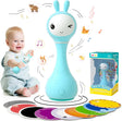 alilo Smarty Bunny Baby Rattle Musical Light Up Sensory Toys, Infants Newborns Baby Teething Toys 0-3-6-7-12 Months,1 Year Old boy/Girl Gifts 4 Music Modes and Color Recognition Function.