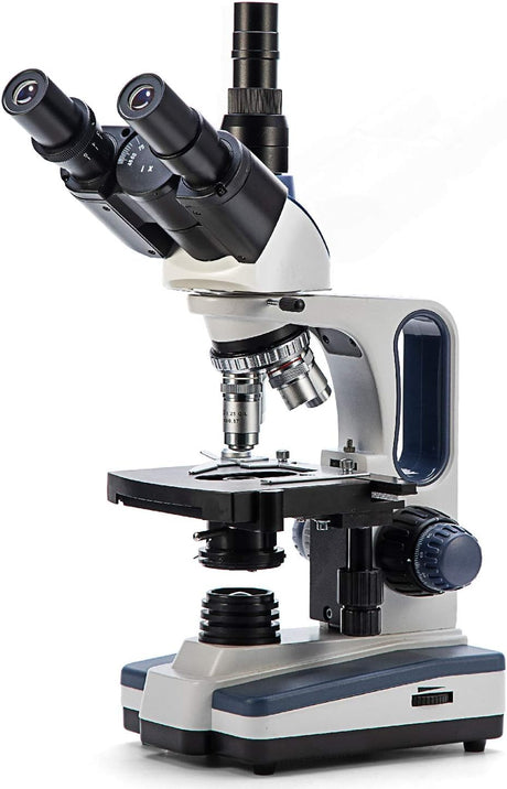 SWIFT SW380T 40X-2500X Magnification, Siedentopf Head, Research-Grade Trinocular Compound Lab Microscope with Wide-Field 10X/25X Eyepieces, Mechanical Stage, Ultra-Precise Focusing, Camera-Compatible