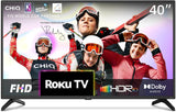 CHiQ ROKU TV L40G5NK, 40 Inch Smart TV, FHD, HDR10, Dolby Audio, Mobile Control, Voice Assistant, BBC, Disney+, 2.4&5G WiFi, USB 2.0, 2023.