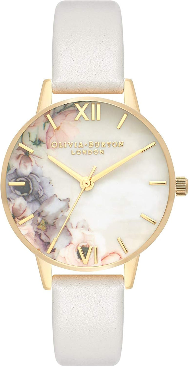 Olivia Burton Analogue Quartz Watch for Women with Blush Leather Strap - OB16PP45.