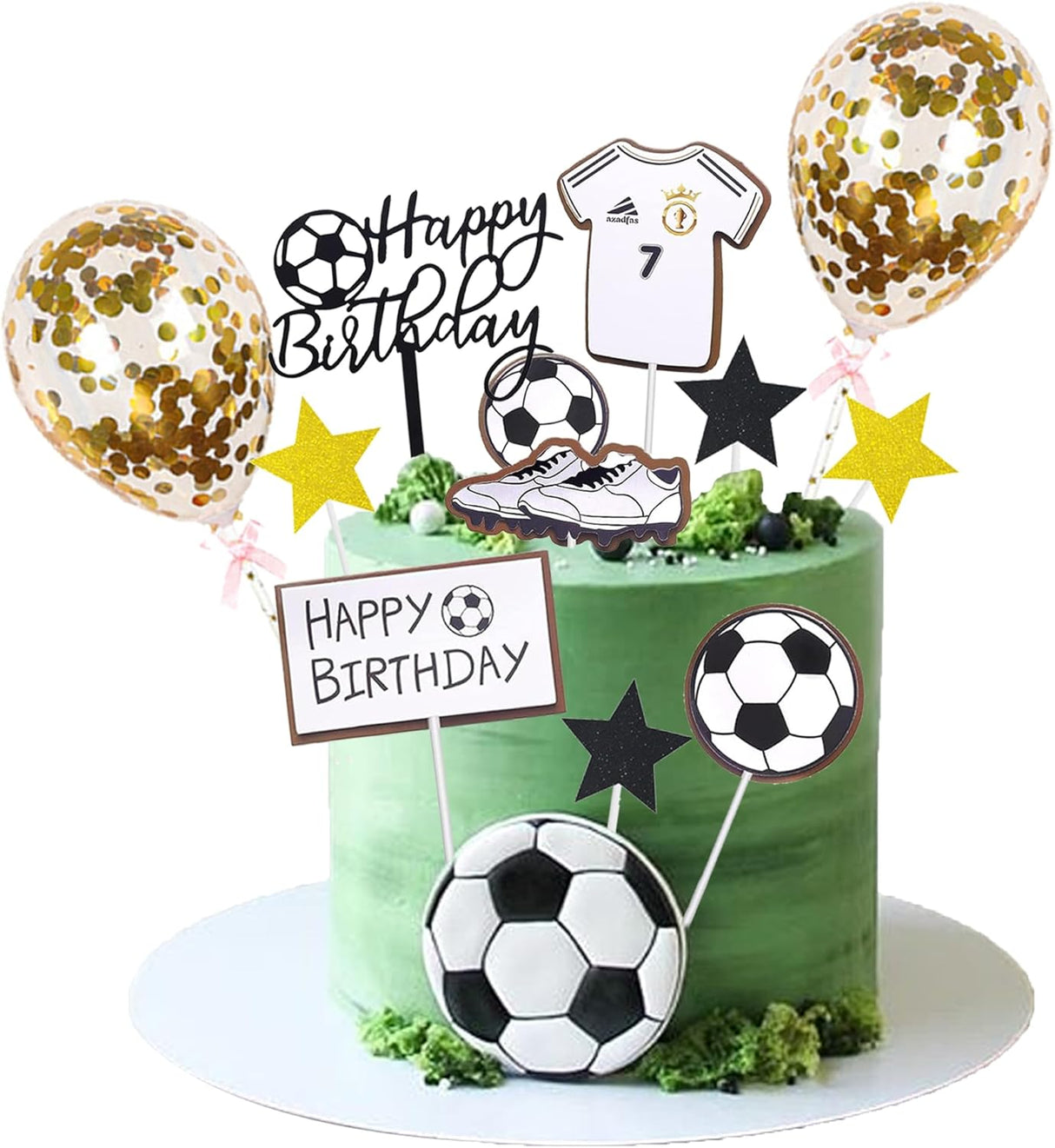 Video Game Cake Topper - 17 Piece Game Cake Birthday Decorations Picks Game On Controllers Gamepad Cupcake Decorations Happy Birthday Cake Decorations for Kids Gaming Themed Birthday Party.