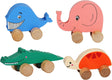 Toys of Wood Oxford Wooden Cars, Animal Theme, Toddler Toys 12 Months, Colorful Race Vehicles for Baby Boys and Girls.