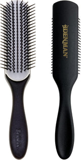 Jack Dean by Denman Curly Hair Brush D3 (All Black) 7 Row Styling Brush for Detangling, Separating, Shaping and Defining Curls - For Women and Men