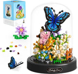 QLT Flower Bouquet Building Kit for Adults, 530 PCS Animals Flowers Botanical Collection Mini Building Blocks Set, Valentine's Day for Her Mom Women Wife Girlfriend (Butterfly).