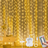 Vicloon Curtain Fairy Lights, LED Curtain Lights, Waterproof Window String Lights with Remote Control Timer for Outdoor Indoor Party Bedroom Decoration