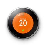 Google Nest Learning Thermostat 3rd Generation, Stainless Steel - Smart Thermostat - A Brighter Way To Save Energy.