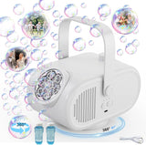 Pulsky Bubble Machine, 90°/180°/360° Automatic Rechargeable Bubble Machine for Kids, 3 Speeds 22000+ Bubbles Per Minute for Kids Parties, Birthday, Wedding Scene, Camping（White）.