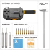 JOREST Watch Link Removal Kit, Watch Band Repair Tool for Strap Adjustment, Watch Resize Shortening Tool, Bracelet Chain Pin Remover, Watch Adjuster, Watch Hammer, with User Manual, Punch Pins.