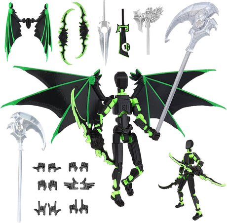 TOGETDREAM Assembled T13 Action Figure, 3D Printed Toys Lucky 13 Action Figure with 6 Weapons & 6 Hands Set Multi-Jointed Movable Dummy 13 Action Figure Present/Decorations/Toys for Game Lovers.