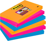 Post-it Super Sticky Notes, School and Office Supplies, Extra Sticking Notes for Boards, Monitors & Walls, 6 Pads in Pastel Colours, 540 Total Sheets, 76 mm x 127 mm